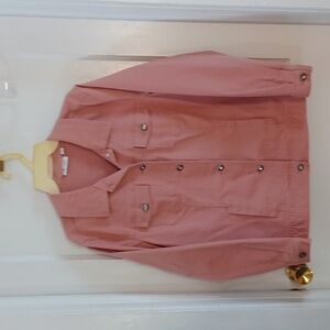 Denim and Co. Jean jacket women's size large pink color